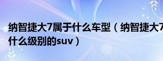 纳智捷大7属于什么车型（纳智捷大7suv属于什么级别的suv）