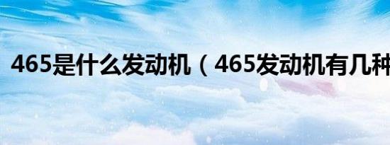 465是什么发动机（465发动机有几种型号）