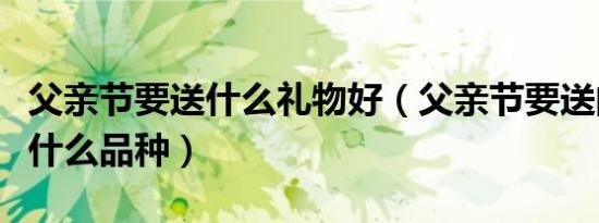 父亲节要送什么礼物好（父亲节要送的礼物有什么品种）