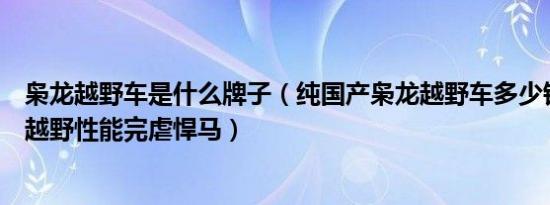 枭龙越野车是什么牌子（纯国产枭龙越野车多少钱售价百万越野性能完虐悍马）