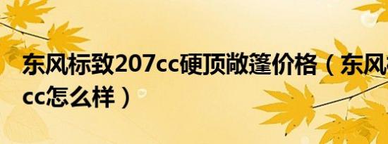 东风标致207cc硬顶敞篷价格（东风标致207cc怎么样）