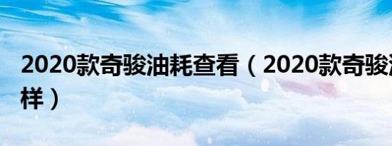 2020款奇骏油耗查看（2020款奇骏油耗怎么样）