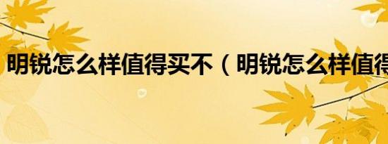 明锐怎么样值得买不（明锐怎么样值得买不）