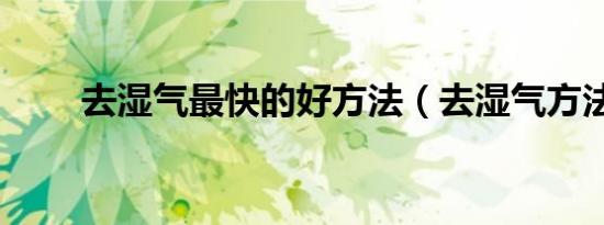 去湿气最快的好方法（去湿气方法）