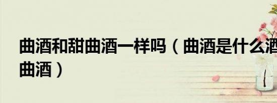 曲酒和甜曲酒一样吗（曲酒是什么酒 什么是曲酒）