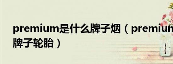 premium是什么牌子烟（premium是什么牌子轮胎）
