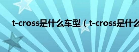 t-cross是什么车型（t-cross是什么车）