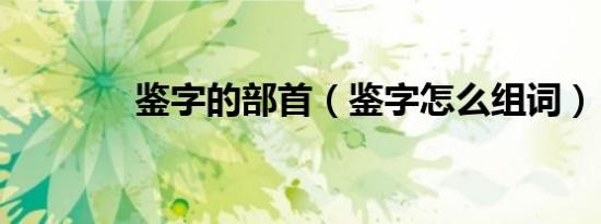 鉴字的部首（鉴字怎么组词）