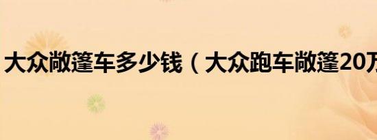 大众敞篷车多少钱（大众跑车敞篷20万有吗）