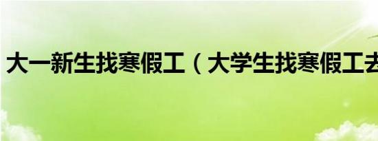 大一新生找寒假工（大学生找寒假工去哪找）