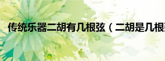 传统乐器二胡有几根弦（二胡是几根弦的）
