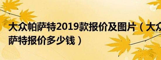 大众帕萨特2019款报价及图片（大众2019帕萨特报价多少钱）