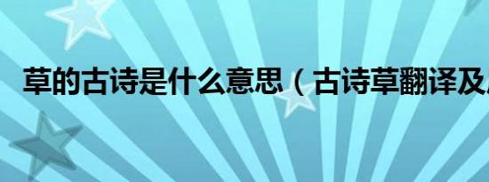 草的古诗是什么意思（古诗草翻译及原文）