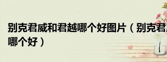 别克君威和君越哪个好图片（别克君威和君越哪个好）