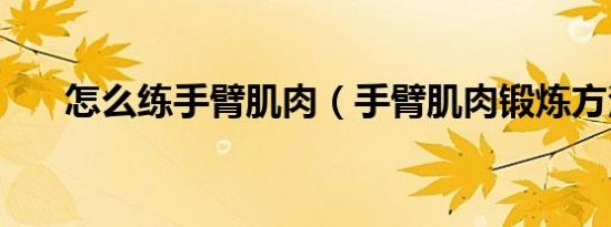 怎么练手臂肌肉（手臂肌肉锻炼方法）