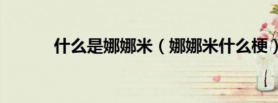 什么是娜娜米（娜娜米什么梗）