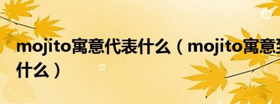 mojito寓意代表什么（mojito寓意到底代表什么）