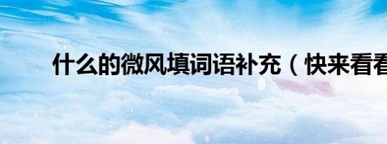 什么的微风填词语补充（快来看看）