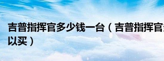 吉普指挥官多少钱一台（吉普指挥官多少钱可以买）