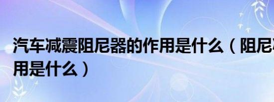 汽车减震阻尼器的作用是什么（阻尼减震器作用是什么）