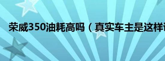 荣威350油耗高吗（真实车主是这样说的）