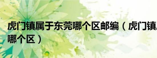 虎门镇属于东莞哪个区邮编（虎门镇属于东莞哪个区）