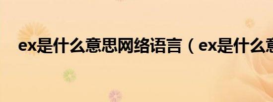 ex是什么意思网络语言（ex是什么意思）