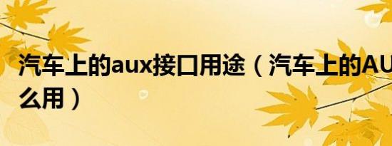 汽车上的aux接口用途（汽车上的AUX接口怎么用）