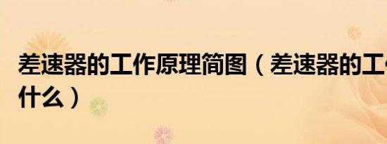 差速器的工作原理简图（差速器的工作原理是什么）