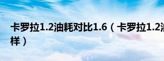 卡罗拉1.2油耗对比1.6（卡罗拉1.2油耗怎么样）