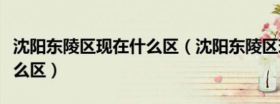 沈阳东陵区现在什么区（沈阳东陵区现在是什么区）