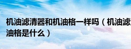 机油滤清器和机油格一样吗（机油滤清器和机油格是什么）