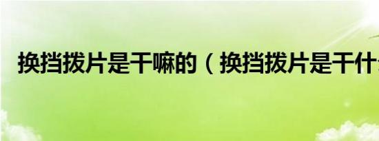 换挡拨片是干嘛的（换挡拨片是干什么的）