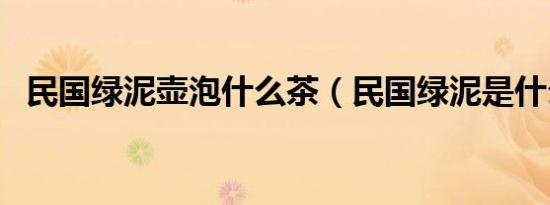 民国绿泥壶泡什么茶（民国绿泥是什么泥）