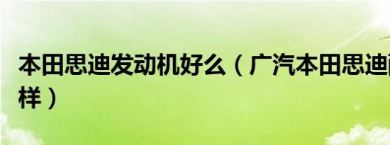 本田思迪发动机好么（广汽本田思迪配置怎么样）