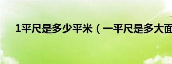 1平尺是多少平米（一平尺是多大面积）