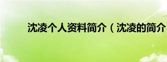 沈凌个人资料简介（沈凌的简介）