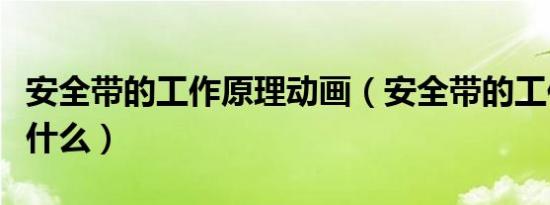 安全带的工作原理动画（安全带的工作原理是什么）