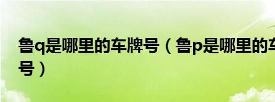 鲁q是哪里的车牌号（鲁p是哪里的车牌号区号）