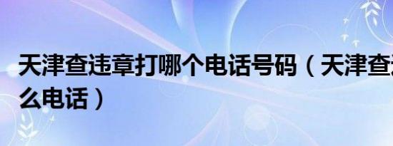 天津查违章打哪个电话号码（天津查违章打什么电话）