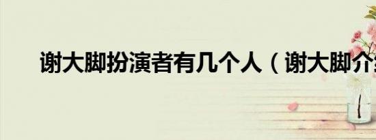 谢大脚扮演者有几个人（谢大脚介绍）