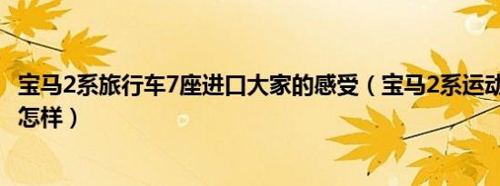 宝马2系旅行车7座进口大家的感受（宝马2系运动旅行车7座怎样）