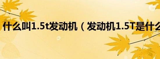 什么叫1.5t发动机（发动机1.5T是什么意思）