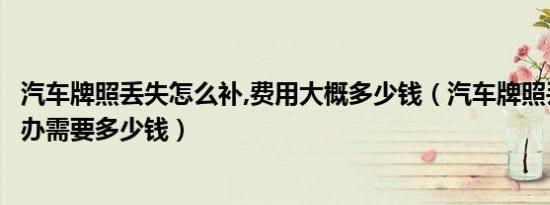 汽车牌照丢失怎么补,费用大概多少钱（汽车牌照丢了怎么补办需要多少钱）