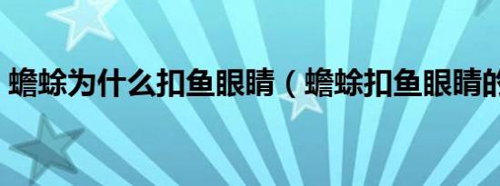 蟾蜍为什么扣鱼眼睛（蟾蜍扣鱼眼睛的原因）