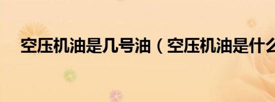 空压机油是几号油（空压机油是什么油）