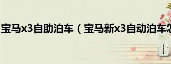 宝马x3自助泊车（宝马新x3自动泊车怎么用）