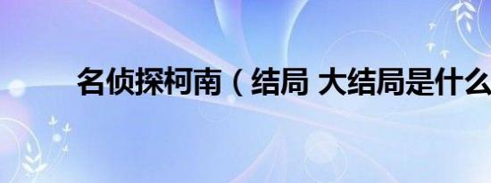 名侦探柯南（结局 大结局是什么）