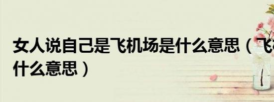 女人说自己是飞机场是什么意思（飞机场是指什么意思）