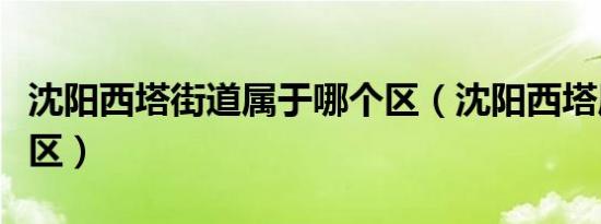 沈阳西塔街道属于哪个区（沈阳西塔属于哪个区）